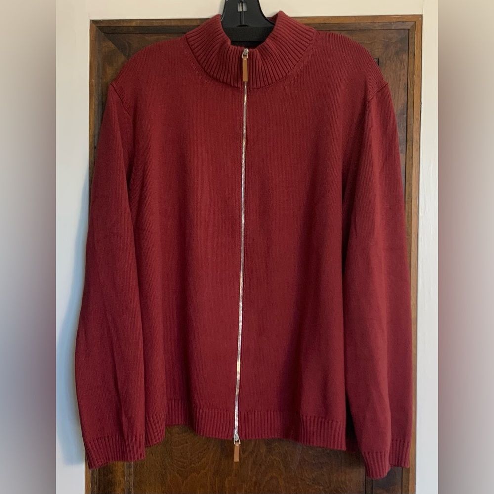 Lafayette 148 Deep Burgundy Knit Bomber 3X